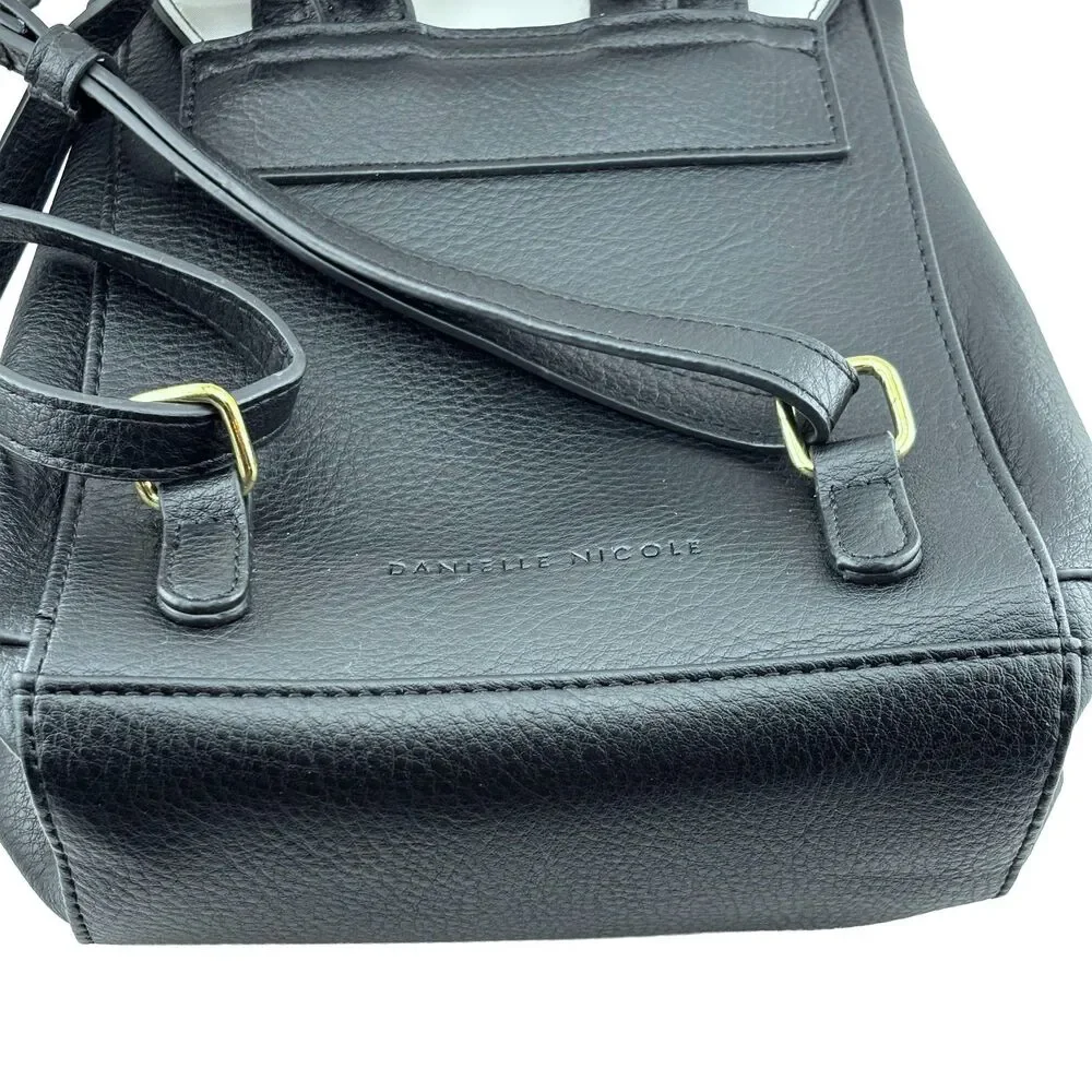 Danielle Nicole Harry Potter Hufflepuff Uniform Mini Backpack Purse Black Gold - Picture 3 of 6